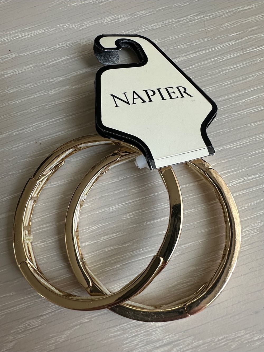 Napier Gold Tone Hoop 2 Bracelets